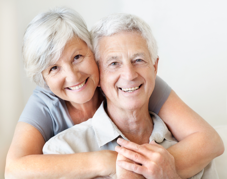 Elderly couple with dentures implant from 404 Dental dentures services